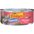 Purina Friskies Shreds Wet Cat Food Salmon in Sauce, 5.5 oz Cans (24 Pack)