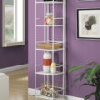 Convenience Concepts Xtra Storage 5 Tier Folding Metal Shelf, White