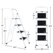 ZENSTYLE Folding 4-Step Ladder Anti-Slip Platform 330 lbs Capacity Portable Steel Frame