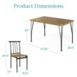Best Choice Products 5-Piece Indoor Modern Metal Wood Rectangular Dining Table Furniture Set w/ 4 Chairs - Brown