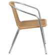 Flash Furniture Commercial Aluminum and Beige Rattan Indoor-Outdoor Restaurant Stack Chair