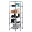 Zimtown 6 Tire Heavy Duty Wire Garage Storage Rack, Steel Corner Shelving with Wheels, Silver