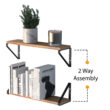 Wallniture Ponza 17" Wall Shelf Rustic Decor Set of 4 Floating Shelves, Wood, Natural Burned