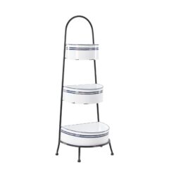 White Iron Farmhouse Display Shelving Unit