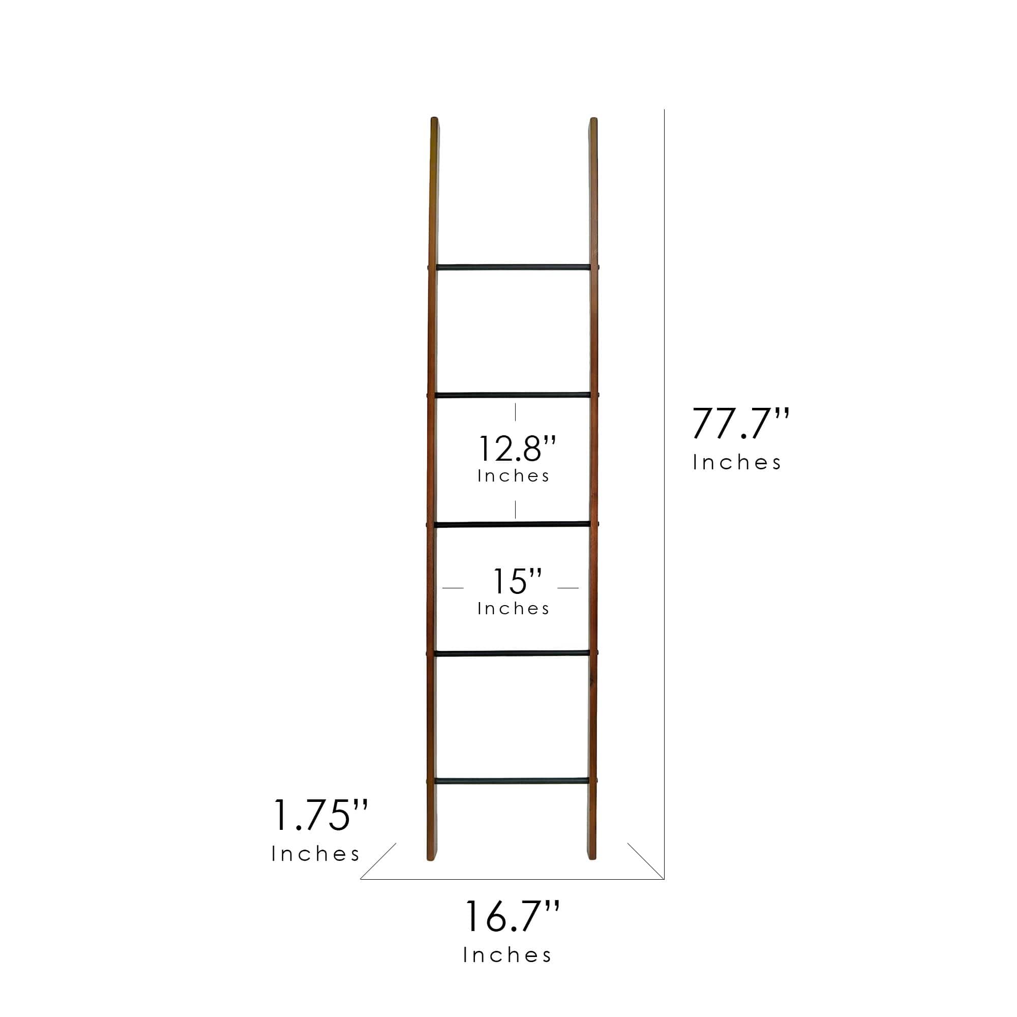 6.4ft. Metal & Wood Decorative Leaning Ladder 6.4ft. Metal & Wood Decorative Leaning Ladder - Image 6