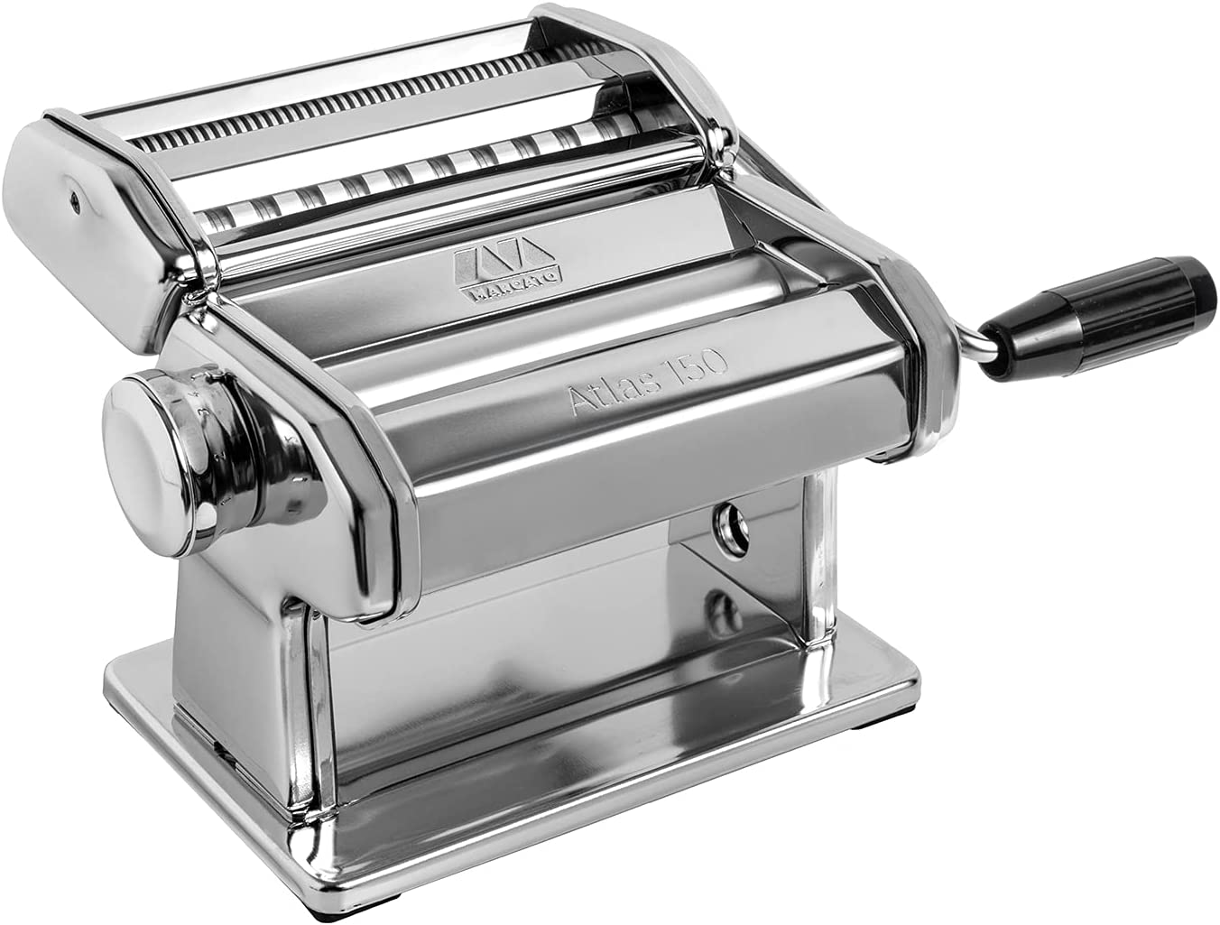MARCATO Atlas 150 Pasta Machine, Made in Italy, Includes Cutter, Hand Crank, and Instructions, 150 mm, Stainless Steel MARCATO Atlas 150 Pasta Machine, Made in Italy, Includes Cutter, Hand Crank, and Instructions