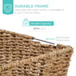 Best Choice Products Set of 4 Multipurpose Stackable Seagrass Storage Laundry Organizer Baskets w/ Handles - Natural