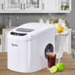 Costway White Portable Compact Electric Ice Maker Machine Mini Cube 26lb/Day