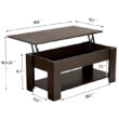 Easyfashion Modern 38.6" Rectangle Wooden Lift Top Coffee Table with Lower Shelf, Multiple Colors and Sizes