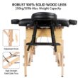 SmileMart 84" Wooden Portable 2 Section Massage Table, Black
