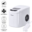 Costway White Portable Compact Electric Ice Maker Machine Mini Cube 26lb/Day