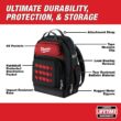 Milwaukee 48-22-8201-48-22-8119 15 in. Ultimate Jobsite Backpack with 9-Pocket Utility Pouch