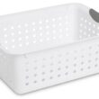 Sterilite Medium Ultra Plastic Storage Organizer Basket, White, (12 Pack)