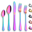 ReaNea 20 Piece Rainbow Silverware Set Stainless Steel Colorful Flatware Set,Spoons and Forks Cutlery Set Service for 4