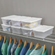 Sterilite 6 Qt Clear Plastic Storage Container Bin, Snap Close White Lid, 72 Pack