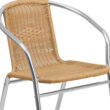 Flash Furniture Commercial Aluminum and Beige Rattan Indoor-Outdoor Restaurant Stack Chair