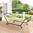 Mainstays Belden Park Hammock with Stand and Pillow, Outdoor, Material Polyester, Multi color, Assembled Length 90.55"
