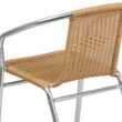 Flash Furniture Commercial Aluminum and Beige Rattan Indoor-Outdoor Restaurant Stack Chair