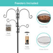 Best Choice Products 91in 4-Hook Bird Feeding Station, Steel Multi-Feeder Stand w/ 2 Feeders, Tray, Bird Bath - Black