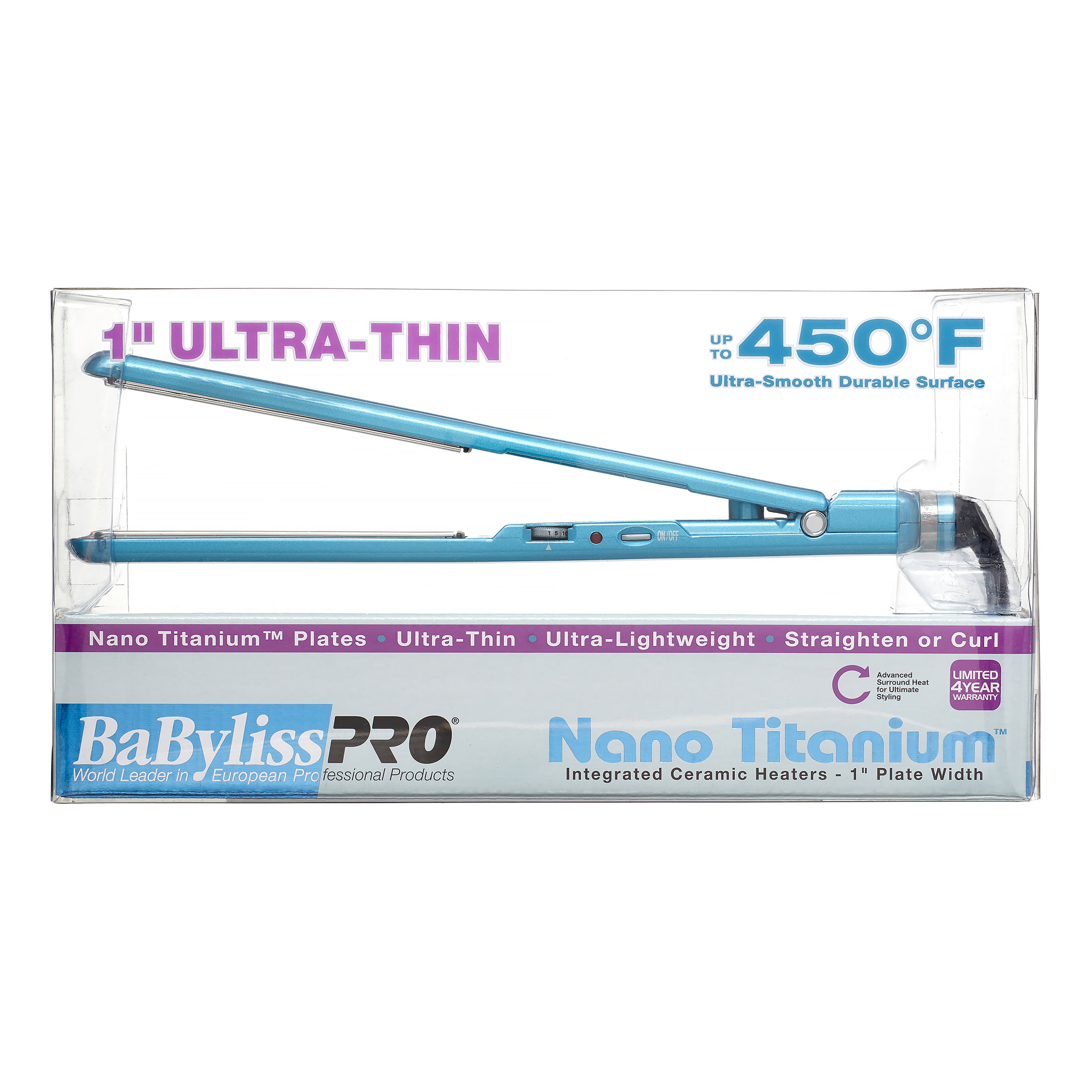 BaBylissPRO Nano Titanium Ultra Thin 1" Flat Iron Hair Straightener, Blue BaBylissPRO Nano Titanium Ultra Thin 1" Flat Iron Hair Straightener, Blue - Image 11