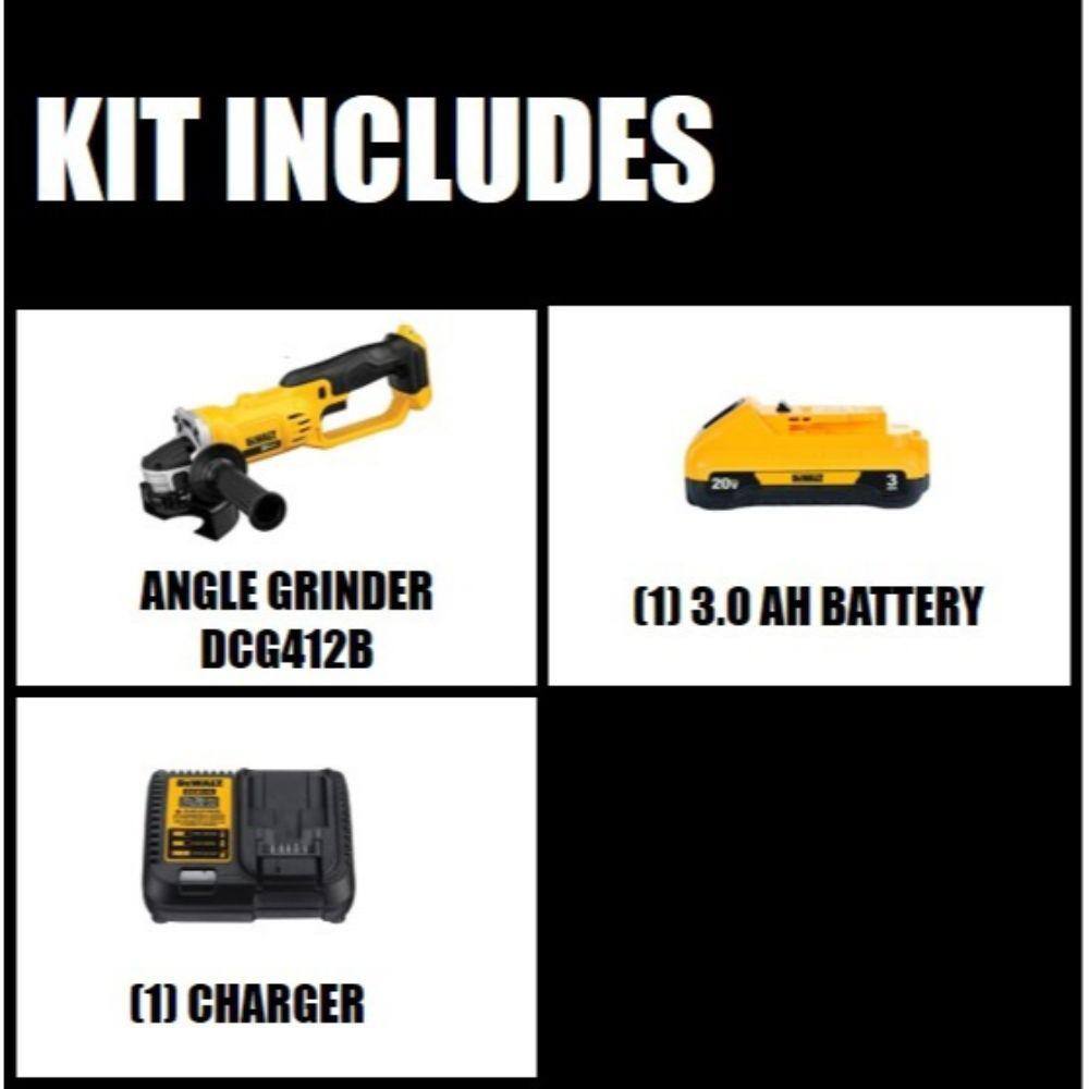 DEWALT DCB230CwDCG412B 20V MAX Cordless 4.5 in. - 5 in. Grinder, (1) 20V Compact 3.0Ah Battery, and 12V-20V MAX Charger DEWALT DCB230CwDCG412B 20V MAX Cordless 4.5 in. - 5 in. Grinder, (1) 20V Compact 3.0Ah Battery, and 12V-20V MAX Charger - Image 2