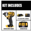 DEWALT DCF885C1 20V MAX Cordless 1/4 in. Impact Driver, (1) 20V 1.3Ah Battery, Charger, and Bag