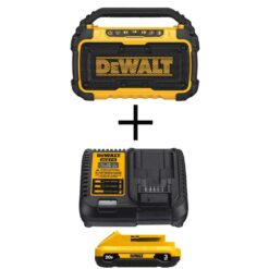 DEWALT DCR010WDCB230C 20V MAX Bluetooth Speaker, (1) 20V MAX Compact Lithium-Ion 3.0Ah Battery, and 12V-20V MAX Charger