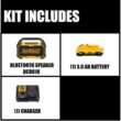 DEWALT DCR010WDCB230C 20V MAX Bluetooth Speaker, (1) 20V MAX Compact Lithium-Ion 3.0Ah Battery, and 12V-20V MAX Charger