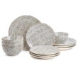 Thyme & Table Dinnerware Black & White Dot Stoneware, 12 Piece Set Thyme & Table Dinnerware Black & White Dot Stoneware, 12 Piece Set