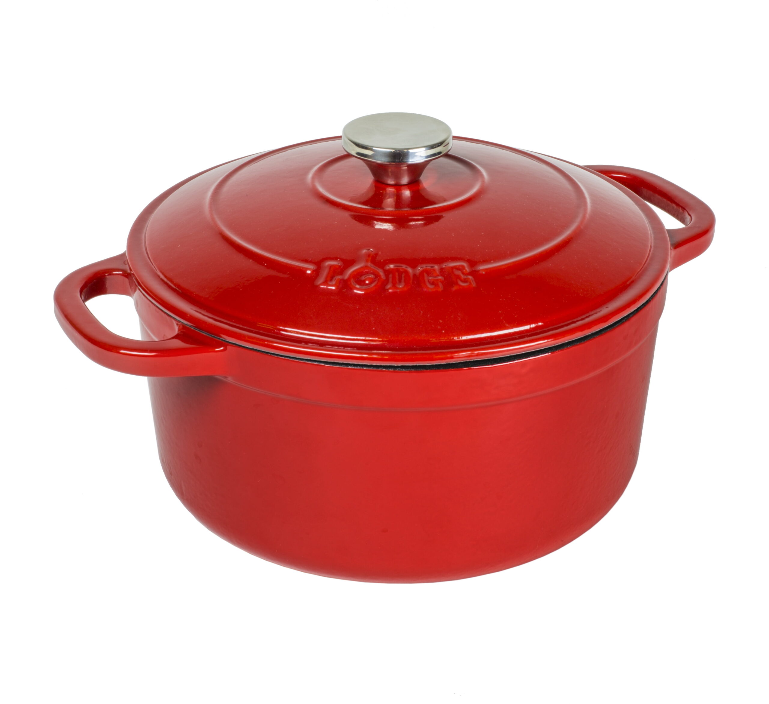 Lodge 5.5 Quart Enameled Cast Iron Dutch Oven, Red Lodge 5.5 Quart Enameled Cast Iron Dutch Oven, Red - Image 2