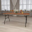 Flash Furniture 6-Foot Rectangular Wood Folding Banquet Table with Clear Coated Finished Top