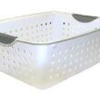 Sterilite Medium Ultra Plastic Storage Organizer Basket, White, (12 Pack)