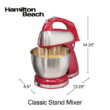 Hamilton Beach Classic Hand and Stand Mixer Red, 4 Quart, Model 64654