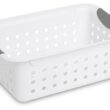 Sterilite 16228012 Small Plastic Storage Bin Organizer Baskets, White, 12-pack
