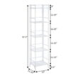 Convenience Concepts Xtra Storage 5 Tier Folding Metal Shelf, White
