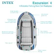 Intex Excursion 4 Inflatable Rafting Fishing 4 Person Boat Set with Oars and Pump Intex Excursion 4 Inflatable Rafting Fishing 4 Person Boat Set with Oars and Pump