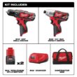 Milwaukee 2494-22-48-32-4024 M12 12V Lithium-Ion Cordless Drill Driver/Impact Driver Combo Kit (2-Tool) with SHOCKWAVEDriver Bit Set (50-Piece)