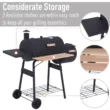 Outsunny 48" Steel Portable Backyard Charcoal BBQ Grill and Offset Smoker Combo Outsunny 48" Steel Portable Backyard Charcoal BBQ Grill and Offset Smoker Combo