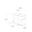 Double Sliding Pull-Out Waste Bin Containers