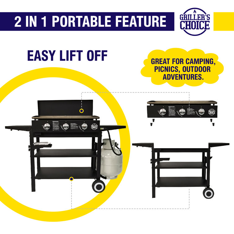 Grillers Choice 3 - Burner Flat Top Liquid Propane 36000 BTU Gas Grill Grillers Choice 3 - Burner Flat Top Liquid Propane 36000 BTU Gas Grill - Image 3