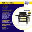 Grillers Choice 3 - Burner Flat Top Liquid Propane 36000 BTU Gas Grill Grillers Choice 3 - Burner Flat Top Liquid Propane 36000 BTU Gas Grill