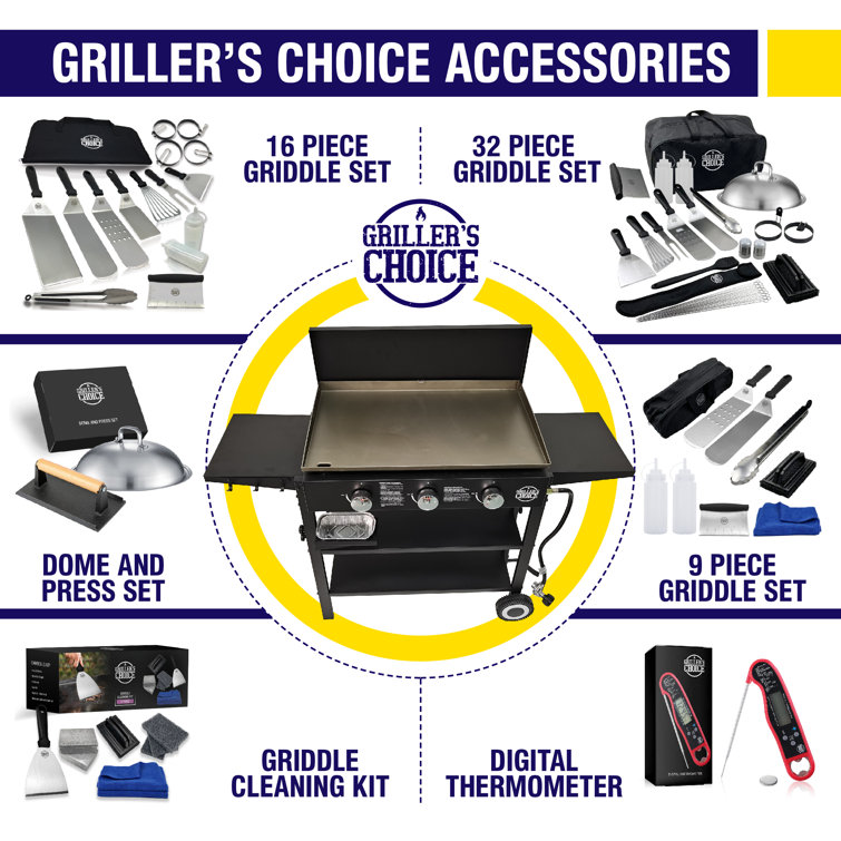 Grillers Choice 3 - Burner Flat Top Liquid Propane 36000 BTU Gas Grill Grillers Choice 3 - Burner Flat Top Liquid Propane 36000 BTU Gas Grill - Image 2