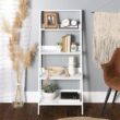 Ebern Designs Haralda 55'' H x 24.1'' W Ladder Bookcase - True White