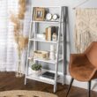 Ebern Designs Haralda 55'' H x 24.1'' W Ladder Bookcase - True White