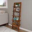 Wabansia 50'' H x 16.25'' W Wood Ladder Bookcase