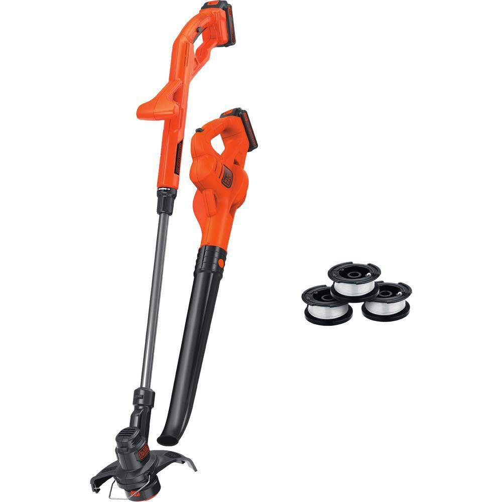 BLACK+DECKER LCC2223ZP 20V MAX Cordless Battery Powered String Trimmer And Leaf  Blower Combo Kit With 3 Spools & (2) 1.5 Ah Batteries & Charger