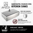 ANZZI ELYSIAN Series Farmhouse Stainless Steel 36 in. 0-Hole Single Bowl Kitchen Sink