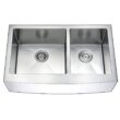 ANZZI ELYSIAN Series Farmhouse Stainless Steel 36 in. 0-Hole Double Bowl Kitchen Sink