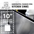 ANZZI ELYSIAN Series Farmhouse Stainless Steel 36 in. 0-Hole Double Bowl Kitchen Sink