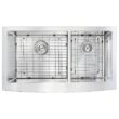 ANZZI ELYSIAN Series Farmhouse Stainless Steel 36 in. 0-Hole Double Bowl Kitchen Sink